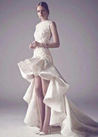 Ashi wedding dress short with train