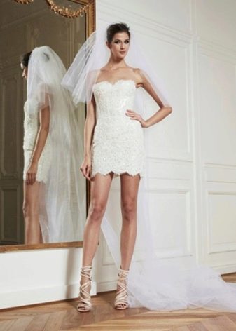 Wedding transforming dress with a patch skirt