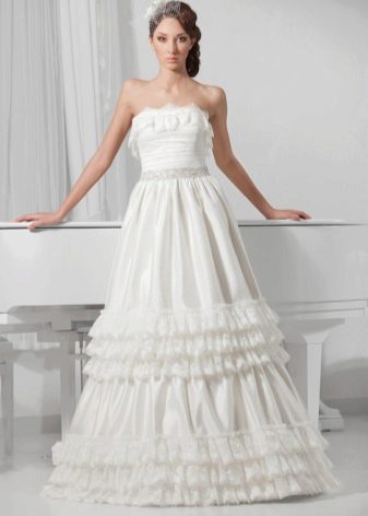 Transformer wedding dress with ruffles