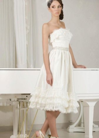 Transformer wedding dress with ruffles