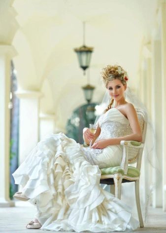 Long transforming wedding dress