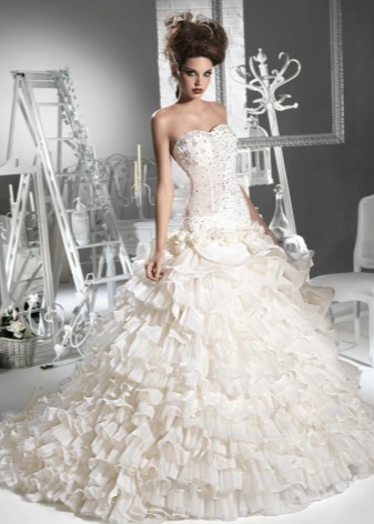 Puffy Low Waist Wedding Dress