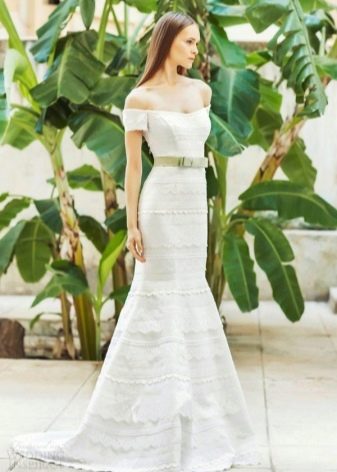 Wedding dress by Christos Costarellos with straps