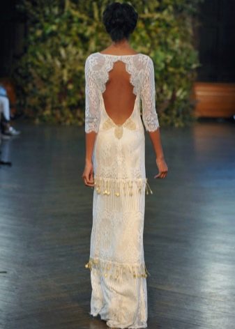 Backless Straight Wedding Dress