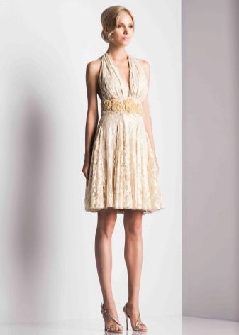 beige midi evening dress