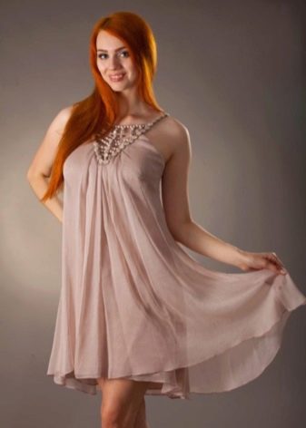Short evening dress for pregnant women, straight cut