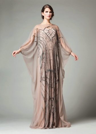 Evening dress with batwing sleeve