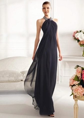 Black evening dress in Greek style