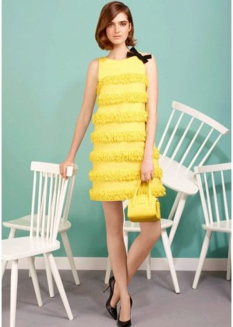 60s style yellow evening dress