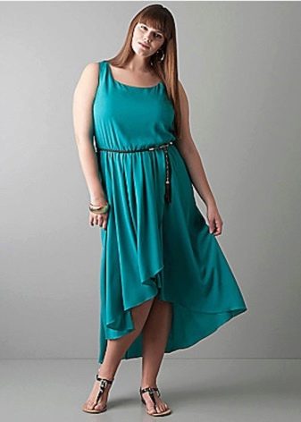 Blue evening dress short in front long in back for full