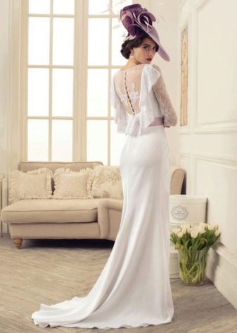 Wedding dress with an open openwork back from the Tatiana Kaplun's collection Burnt by luxury