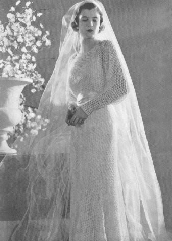 Vintage knitted wedding dress