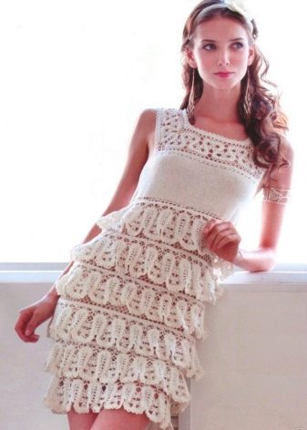 Crochet short bruges lace wedding dress