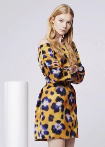 Leopard print on yellow dress