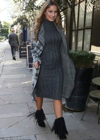 Gray Knit Maternity Dress