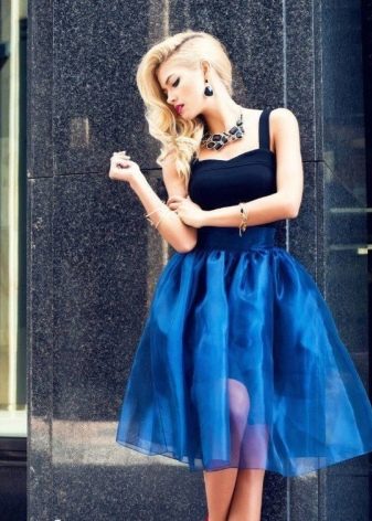Casual dress with tank top and organza skirt