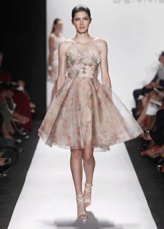 Colored organza cocktail dress