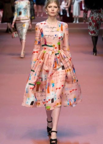 Peach Print Dress