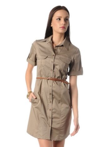 Safari Button Down Dress with Thin Strap