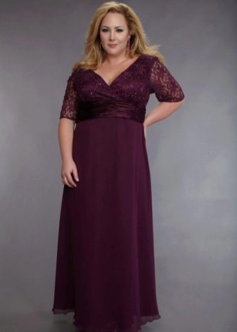 Floor-length dresses with an A-line silhouette for overweight