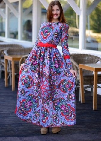 Russian folk modern long dress