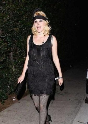 Black Gatsby Fringe Dress With Pearls