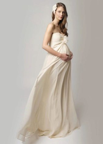Milk long dress for pregnant women