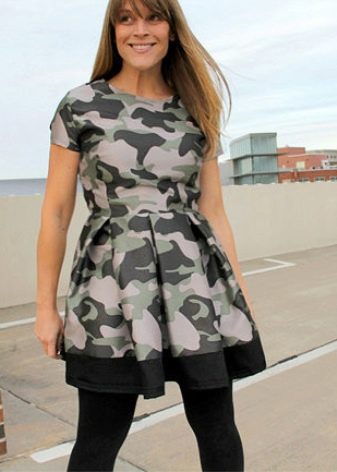 Camouflage full skirt dress