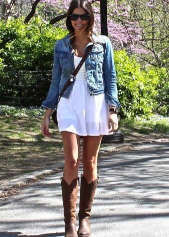 Babydoll dress with denim