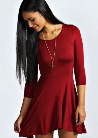 Wine-colored viscose summer dress