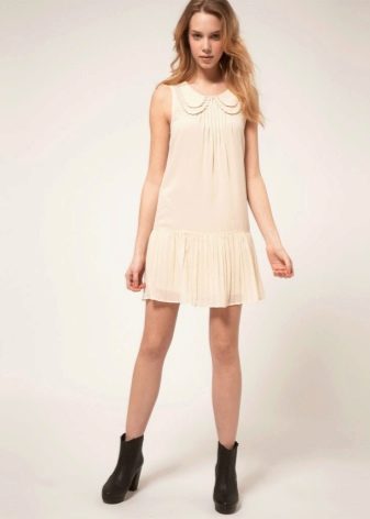Inverted Triangle Dress with Pleated Skirt