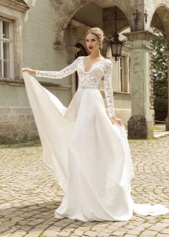 Long Lace Sleeve Wedding Dress