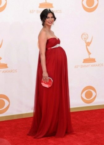 High Waisted Red Greek Style Long Dress