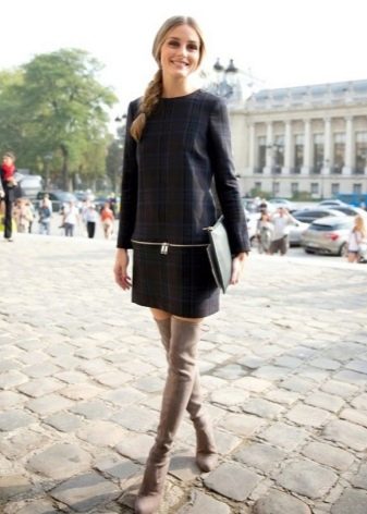 Short sleeve checkered dress