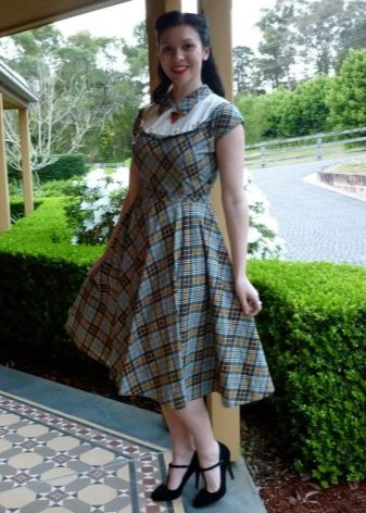 Green plaid dress
