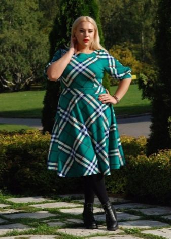 Plaid dress for obese women