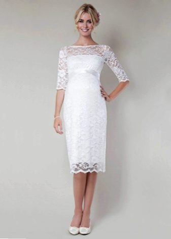 Mid-length Maternity Sheath Wedding Dress