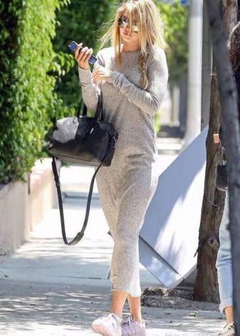 Gray knitted dress