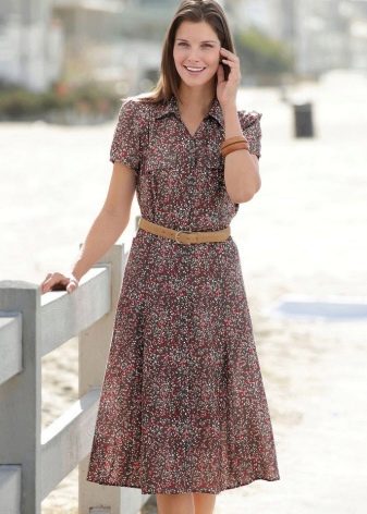 Abstract Print Wrap Dress