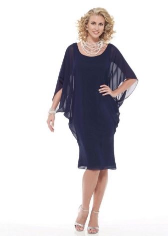 Blue mid-length bat dress