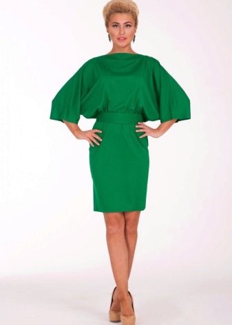 Mid-length green batwing dress