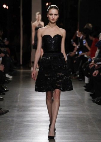 Black dress with mid-length bell skirt