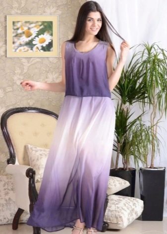 Gradient long pinafore dress