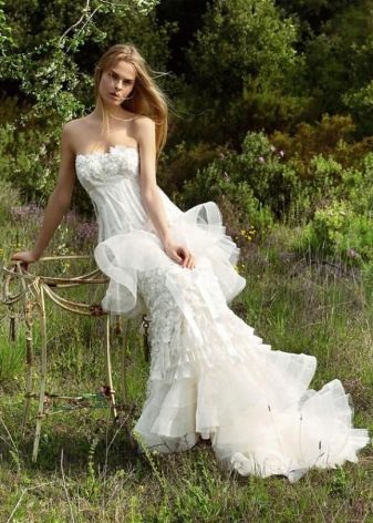 Boho style wedding tiered dress