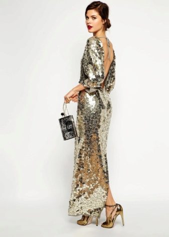 Shiny floor-length dress