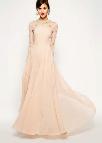 Floor-length dress beige