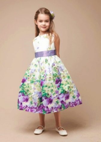 Printed kindergarten prom dress