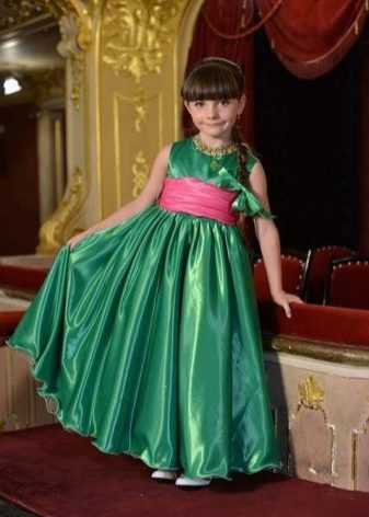 Kindergarten prom dress green to the floor