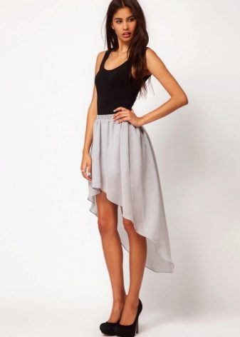 Asymmetric skirt with train