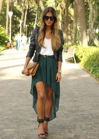 Asymmetric Skirt and Heeled Sandals looks